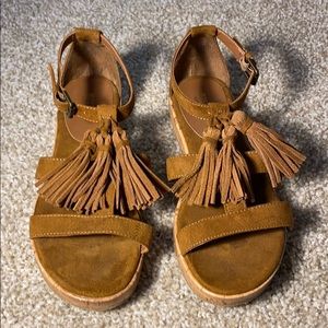 Brown Mossimo Sandals with tassels- size 7